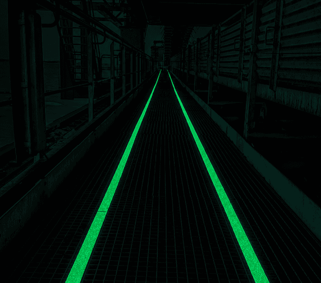 Glassfiber sklisikringslist DS-610 – selvlysende antiskli profil - Glow in the dark
