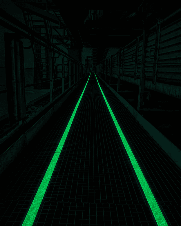 Glassfiber sklisikringslist DS-610 – selvlysende antiskli profil - Glow in the dark